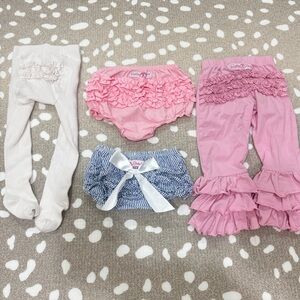 Bundle Rufflebutts bloomers bow shorts tights knit leggings flare ruffle toddler